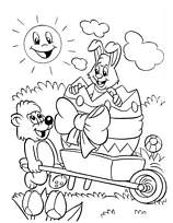 coloriage le gros oeuf de paques sur le charriot